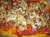 Pizza aux restes de canard et a l oseille