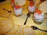 Verrines de saumon au fomage frais et crackers