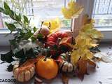 Centre de table avec legumes d'automne