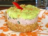 Cheese cake a la creme de thon et mousse d' avocat