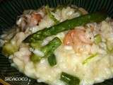 Risotto aux crevettes et asperges vertes