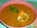 Soupe de tomates et patate douce