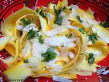 Tagliatelles de courgettes jaune au citron et parmesan