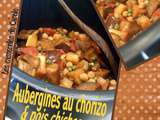 Aubergines au chorizo & aux pois chiches