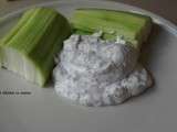 Fromage blanc à l'échalotte et au basilic et légume coupé