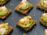 Canapés avocats-crevettes