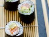 Makis saumon, avocat et coriandre