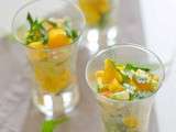 Verrine crevette, avocat et mangue