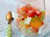 Verrine melon-mozzarella