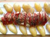 Filet mignon hasselback chorizo - mozzarella