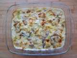 Gratin poireaux - champignons aux 3 fromages