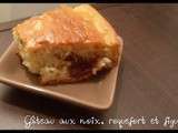 Cake aux noix, roquefort et figue