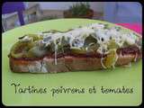 Tartines poivron vert et tomate