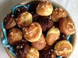 Chouquettes au sucre et au chocolat