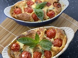 Clafoutis de tomates cerises et basilic