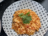 Risotto à la tomate et aux crevettes