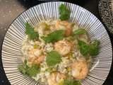 Risotto de poireau aux crevettes