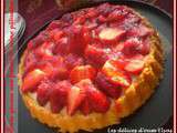 Tarte génoise aux fraises et à la crème pâtissière