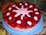 Gateau aux fraises et chocolat blanc