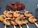 Brochettes de gambas