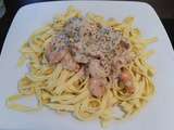 Tagliatelles aux crevettes et noix de Saint-Jacques