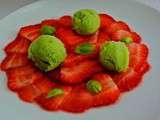 Carpaccio de fraises au basilic