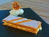 Mille-feuilles au basilic et glace au citron