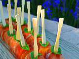 Mini brochettes melon-jambon