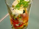 Verrine de crabe aux légumes croquants