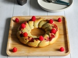 Gâteau aux framboises et pistache