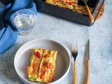 Lasagnes de courgettes, tomates cerises et jambon