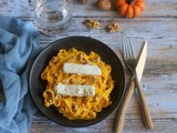 Tagliatelles au potimarron feta et noix