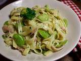 Tagliatelles aux fèves & pesto d’herbes