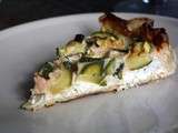 Tarte croustillante courgettes, chèvre frais & basilic