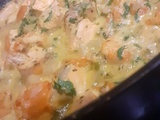 Blanquette de saumon et crevettes