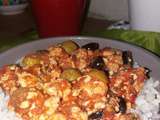 Hache de poulet en sauce tomate