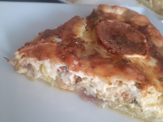 Quiche aux poireaux et aux crevettes