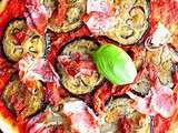 Pizza aux tomates séchées au soleil et aubergine