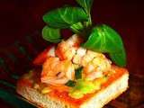 Toast au tartare de crevettes