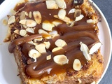 Brioche perdue au caramel beurre salé et amandes effilées