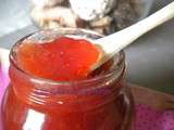 Confiture rhubarbe, fraises, vanille