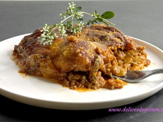 Gratin d’aubergines à la viande et à la mozzarella