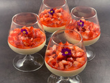 Panna cotta fraises et violette