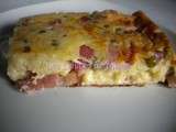 Quiche sans pâte petits pois, lardons, Comté