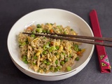 Riz sauté au poulet (avec un reste de poulet rôti)