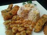 Crevettes et calamars panés au corn flakes