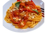 Linguine au duo de tomates 🍅 avec du basilic & des noisettes