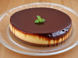 Flan pâtissier sans pâte au chocolat (et son léger nuage de noix de coco)