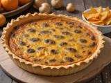 Quiche aux champignons et ses chips de potimarron