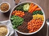 Veggie bowl lentilles et crudités